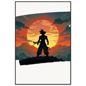 Póster enmarcado Kurowear – Edición Goku Sunset